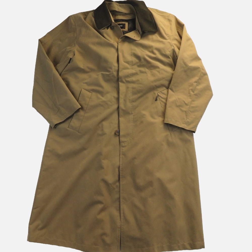 Men BUGATTI tan long trench coat with removable lining Size 98 cm (Large)